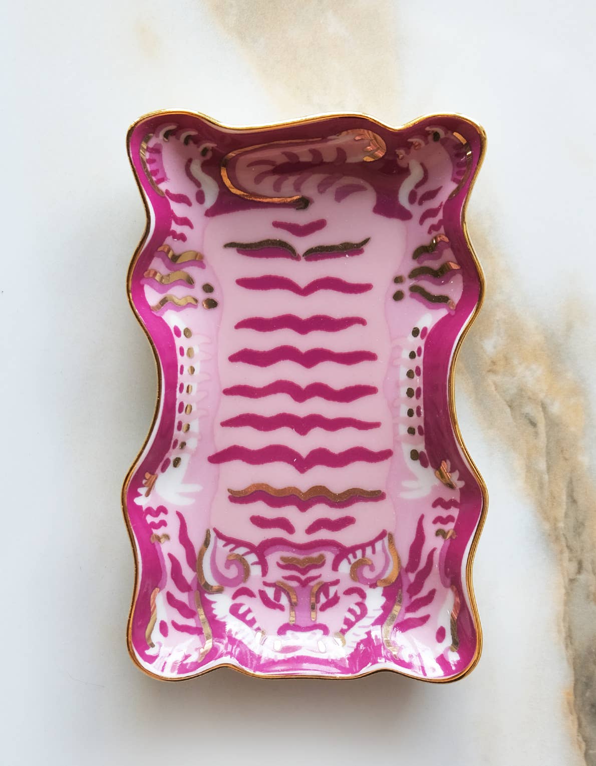 Tibetan Tiger Porcelain Dice Dish