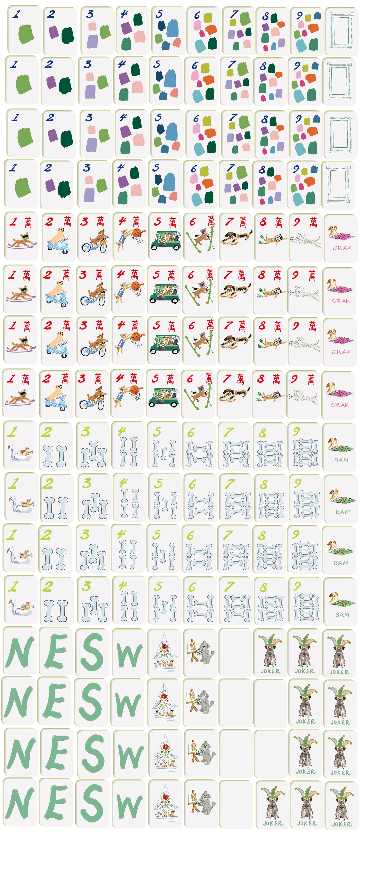 Doggie Dog Mahjong Tile Set | American Mahjong (Preorder – Ships Sept 15, 2026) Fits Clover SoloMahj Boards