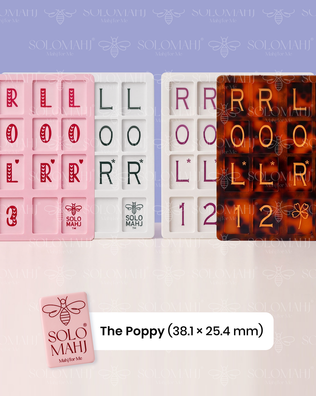 The Poppy collection - SoloMahj boards in multiple colorways