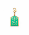 SoloMahj Logo Charm – Green Cloisonné Bag Charm with Lobster Clasp