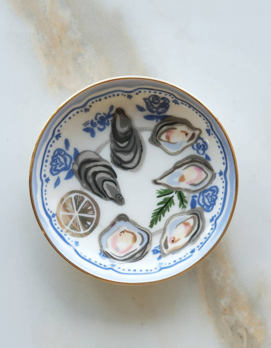 Oysters Porcelain Dice Dish