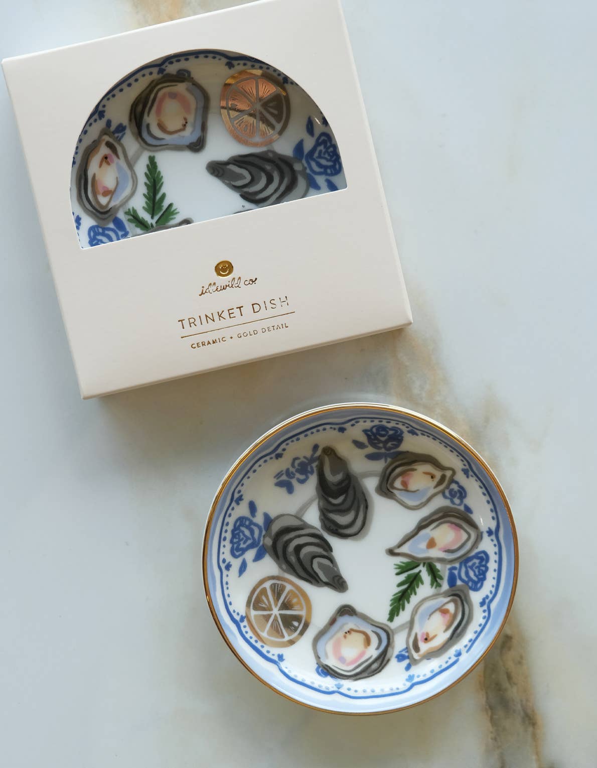 Oysters Porcelain Dice Dish