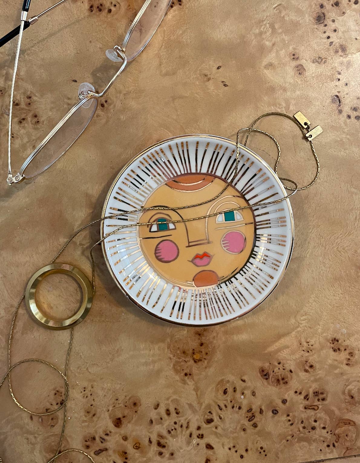 Sun Porcelain Dice Dish