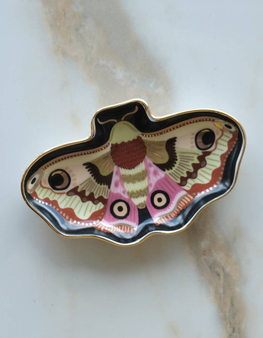 Moon Moth Porcelain Dice Dish