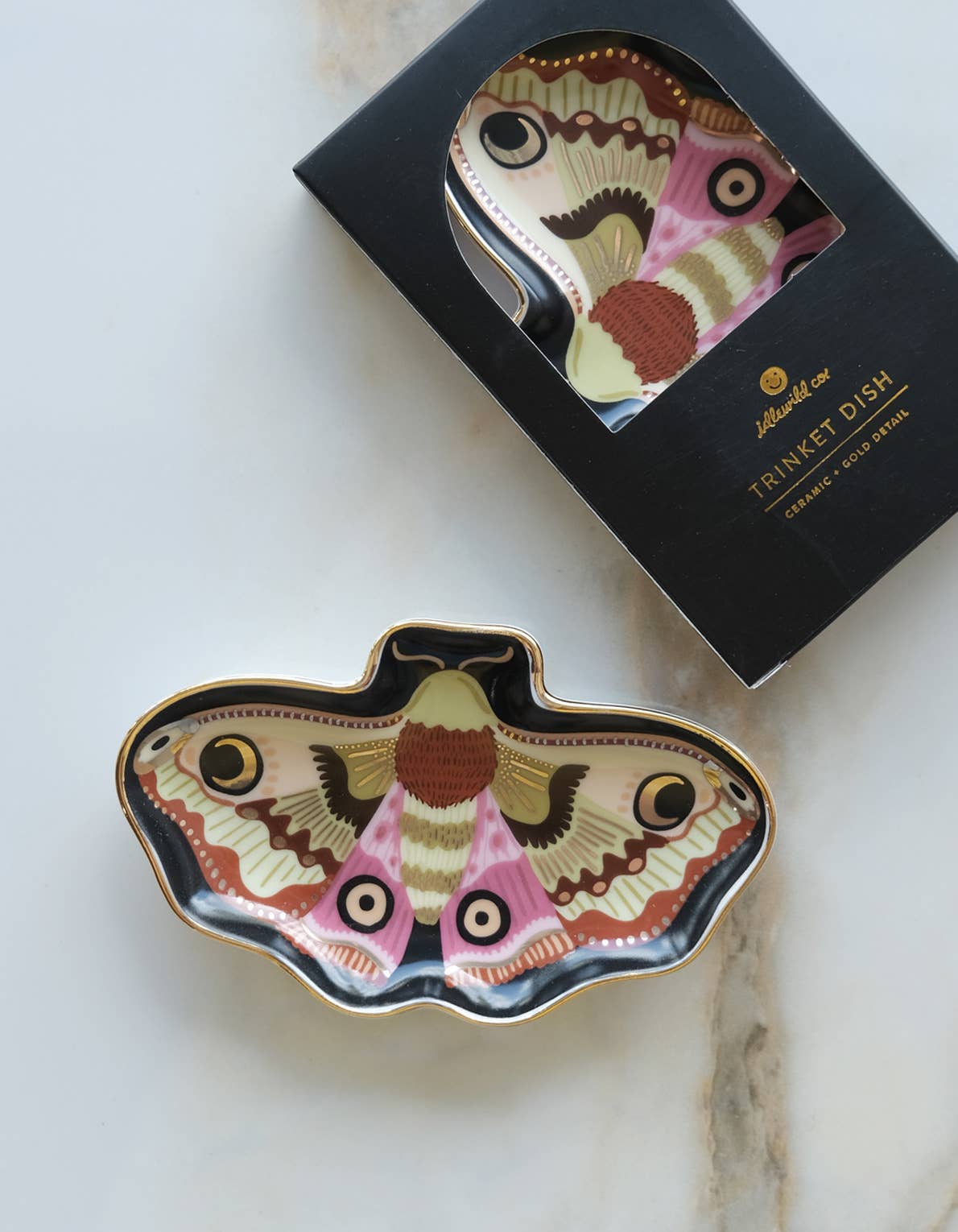 Moon Moth Porcelain Dice Dish