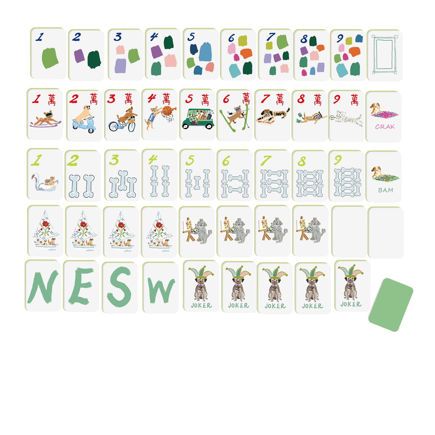Doggie Dog Mahjong Tile Set | American Mahjong (Preorder – Ships Sept 15, 2026) Fits Clover SoloMahj Boards