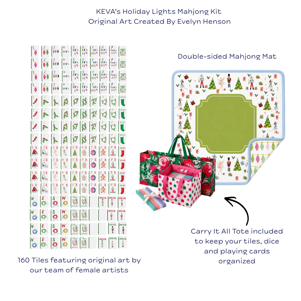 Holiday Lights Mahjong Kit (Preorder-Expected Ship date 9/15/26) Fits Clover SoloMahj board.