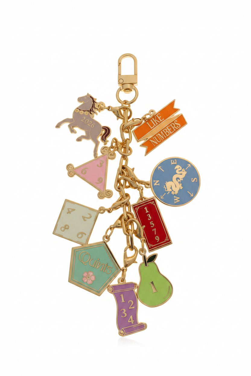 Odd Numbers Mahjong Charm – Gold Cloisonné Keepsake | SoloMahj