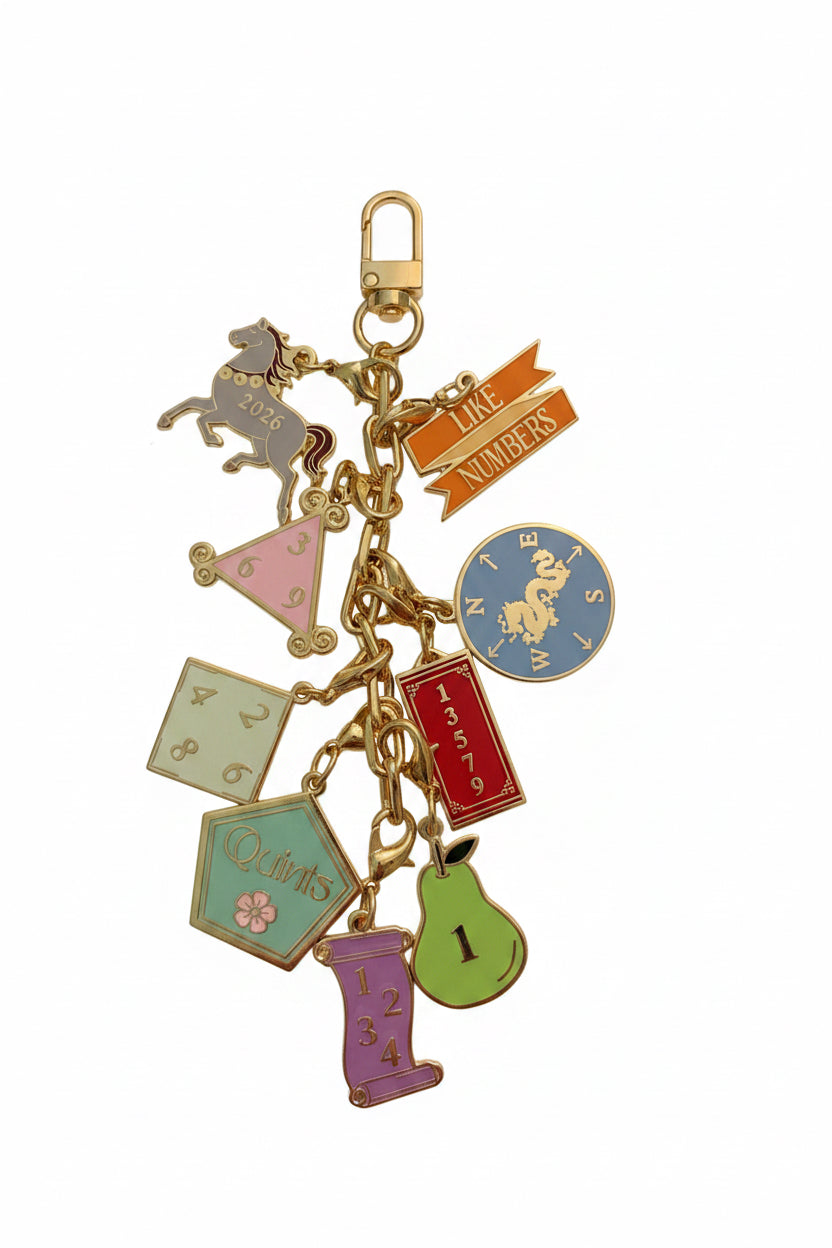 Like Numbers Mahjong Charm – Gold Cloisonné Keepsake | SoloMahj