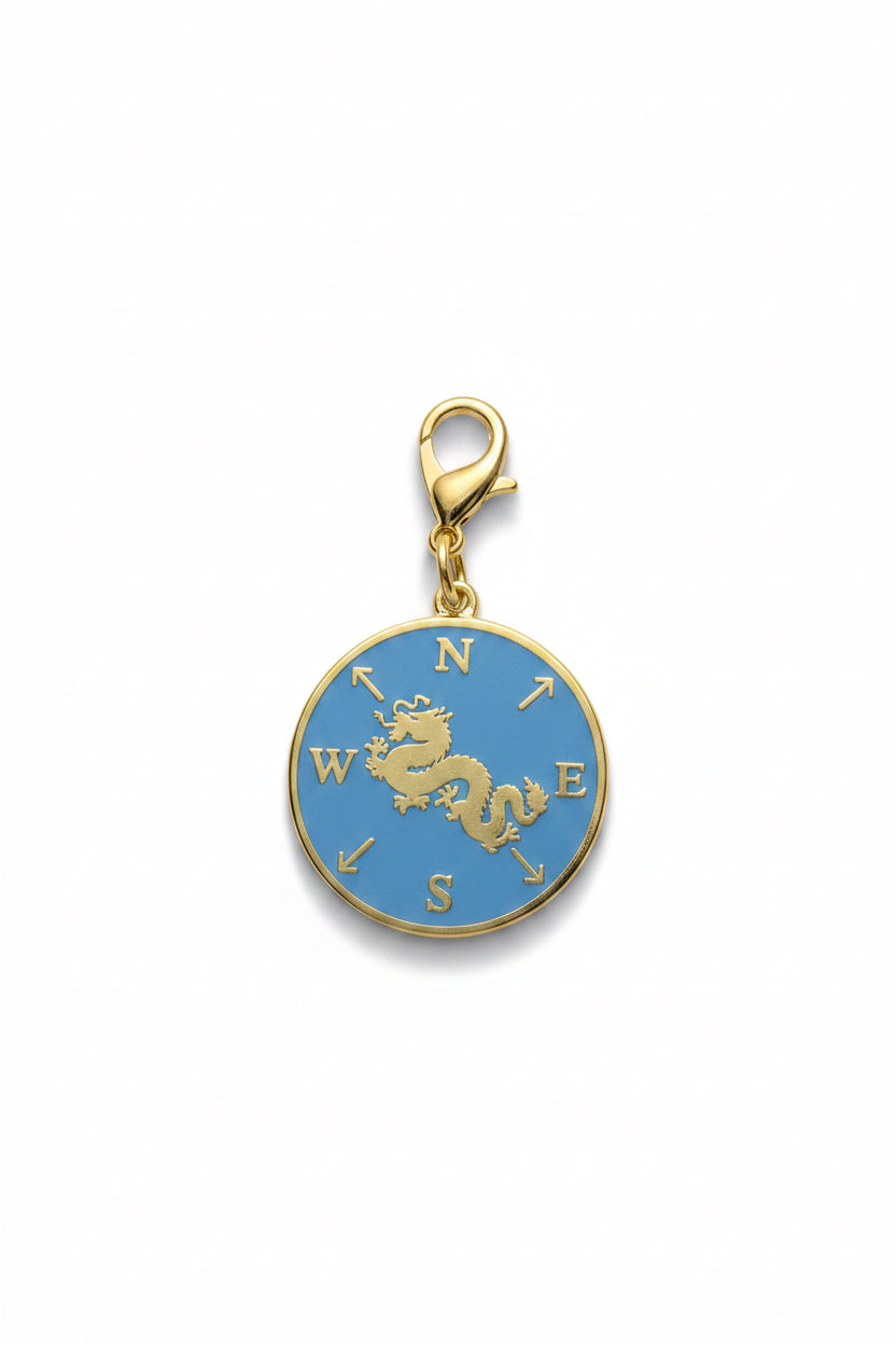 Winds & Dragons Mahjong Charm – Gold Cloisonné Keepsake | SoloMahj