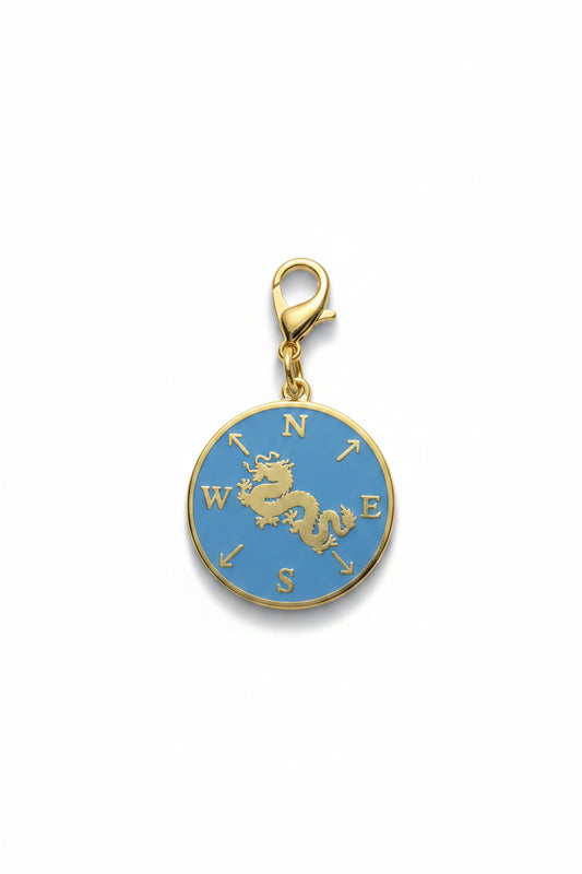 Winds & Dragons Mahjong Charm – Gold Cloisonné Keepsake | SoloMahj