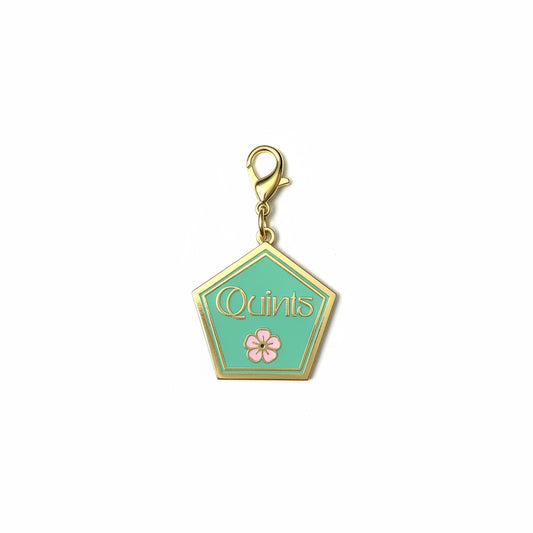 Quints Mahjong Charm – Gold Cloisonné Keepsake | SoloMahj