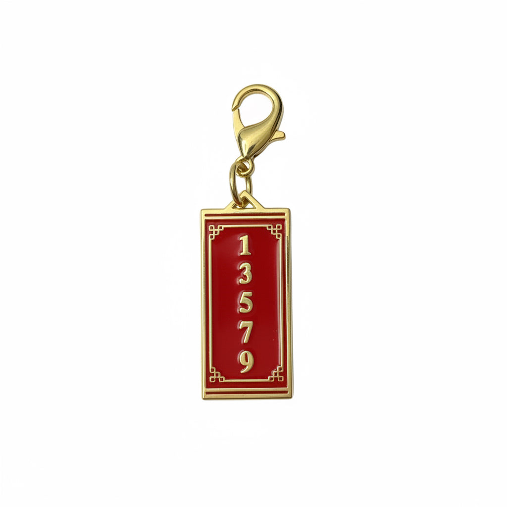 Odd Numbers Mahjong Charm – Gold Cloisonné Keepsake | SoloMahj