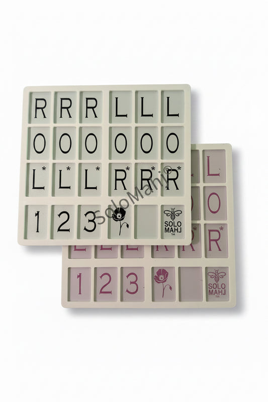 Pink and Navy Poppy SoloMahj boards