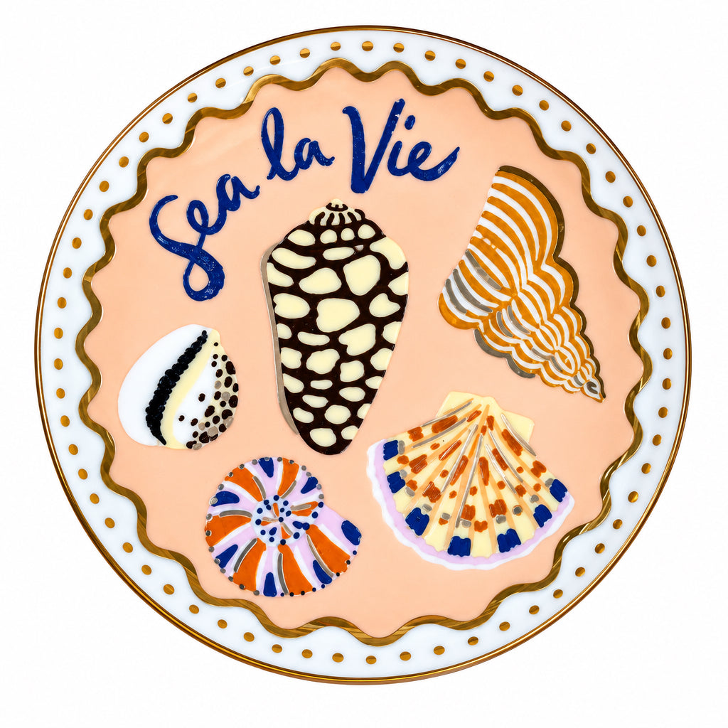porcelain dish with seashells