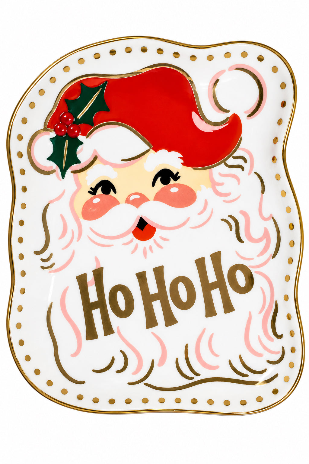 porcelain dice dish with Santa face
