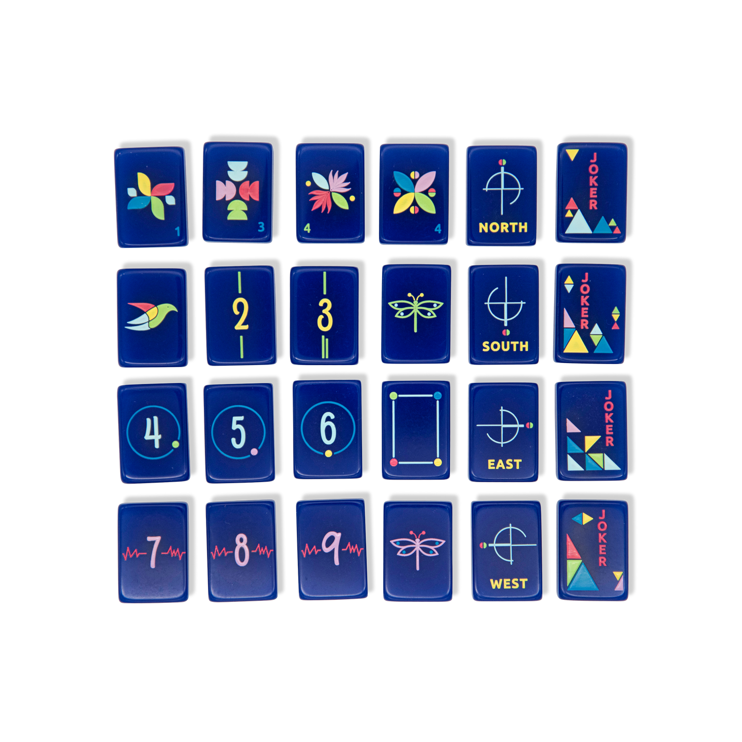 Navy Architectural Mahjong Tile Set-Fits the Poppy SoloMahj Board