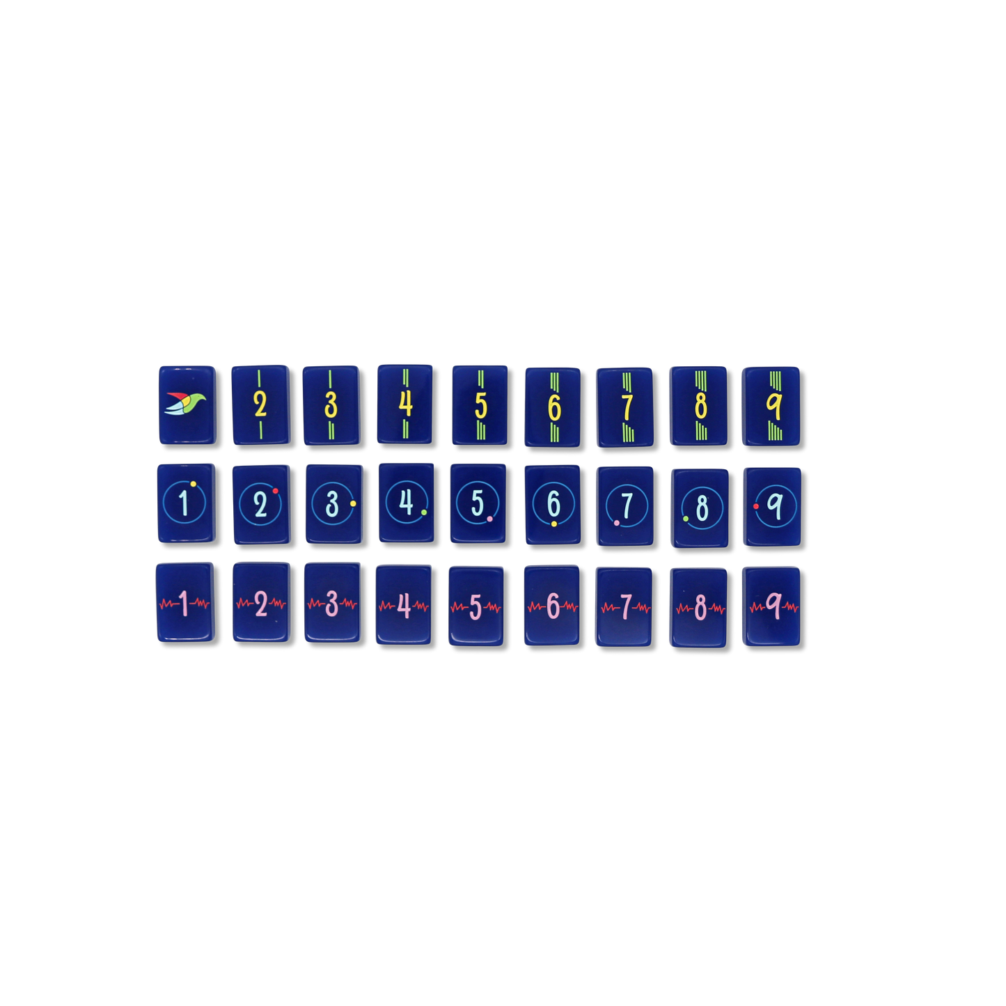 Navy Architectural Mahjong Tile Set-Fits the Poppy SoloMahj Board