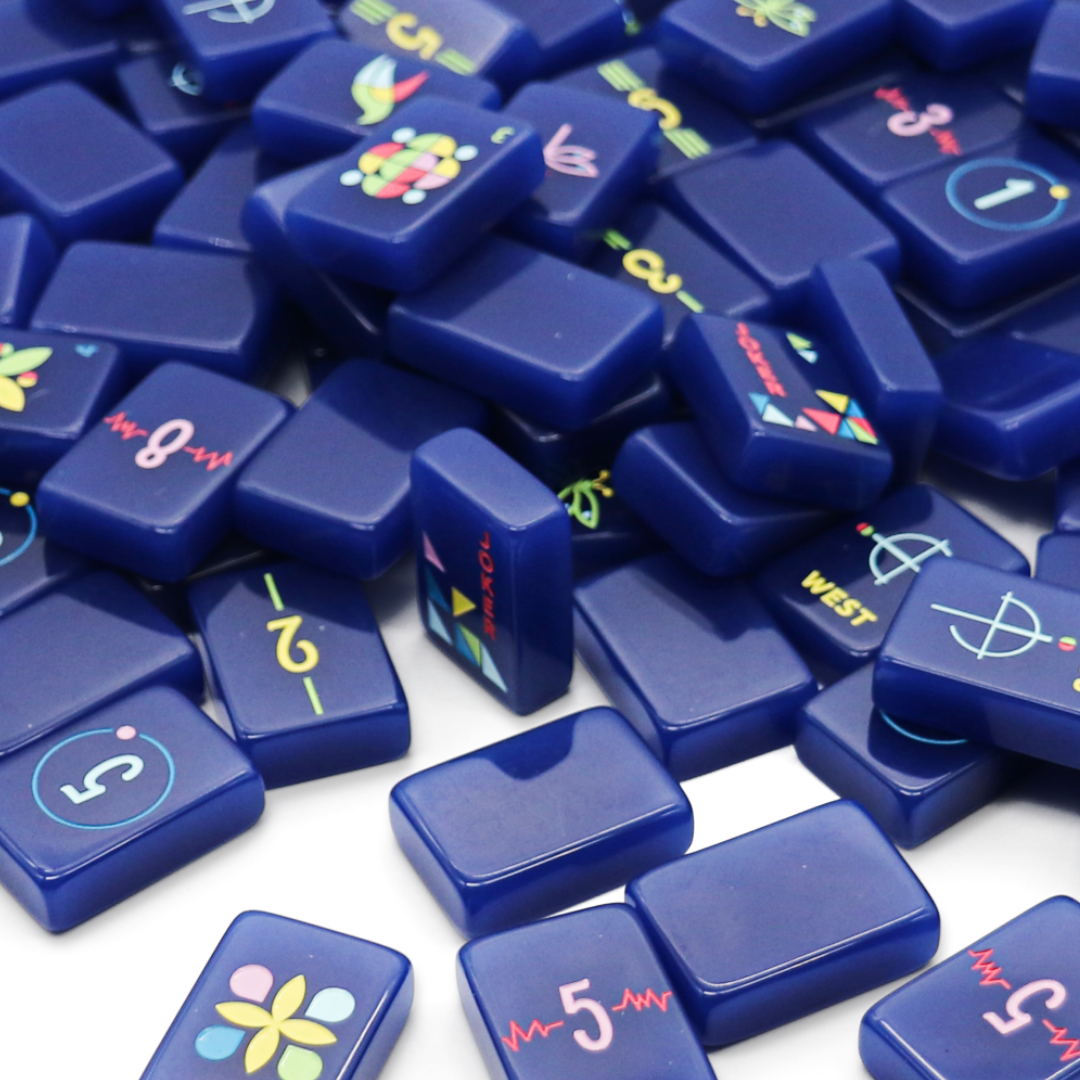 Navy Architectural Mahjong Tile Set-Fits the Poppy SoloMahj Board