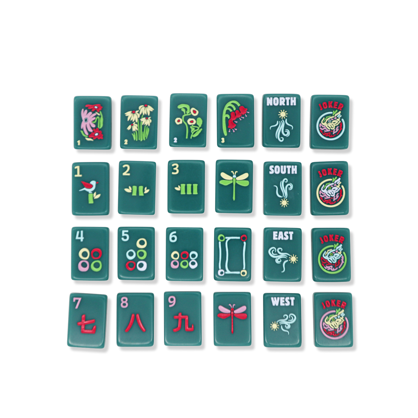 Free Spirit Teal Mahjong Tile Set-Fits the Poppy SoloMahj Board