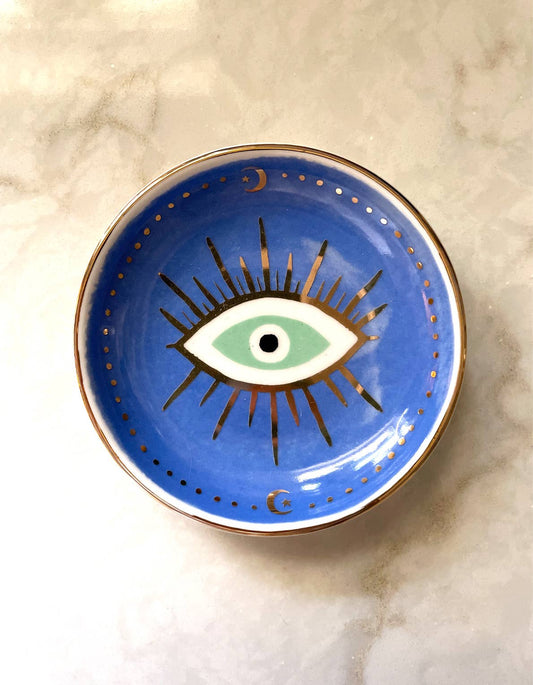Evil Eye Porcelain Dice Dish