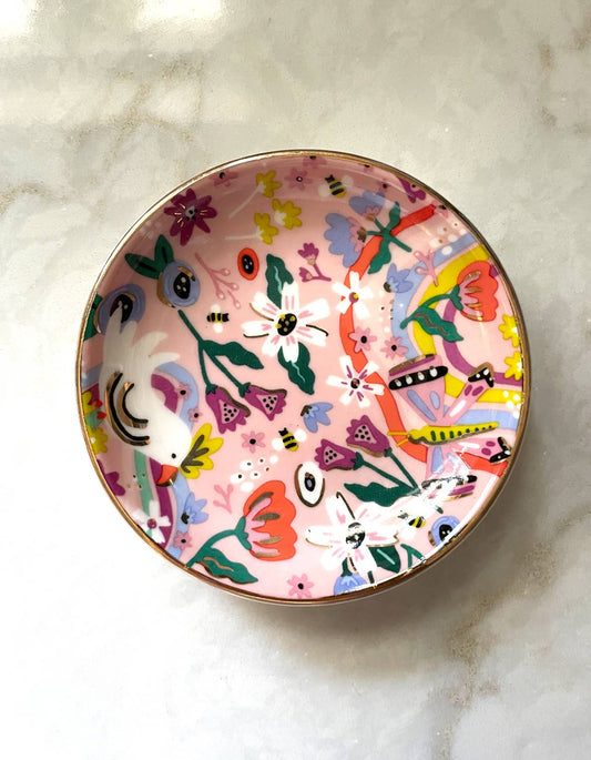 Butterfly Garden Porcelain Dice Dish
